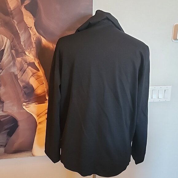 Gap Windbreaker Solid Black Zip Up XLarge Hooded Wind Breaker Jacket Mens XL - Picture 3 of 8